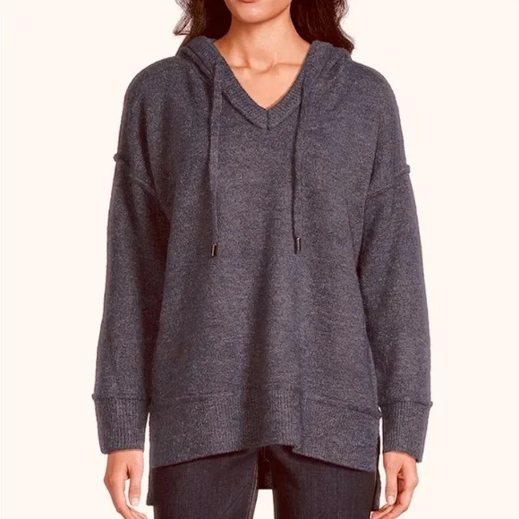 Dillards Westbound oversize Dark grey hoodie sweater high low hem NWT size S. - Picture 8 of 9
